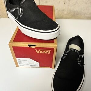 Vans Women Black Canvas Slip-On Sneakers